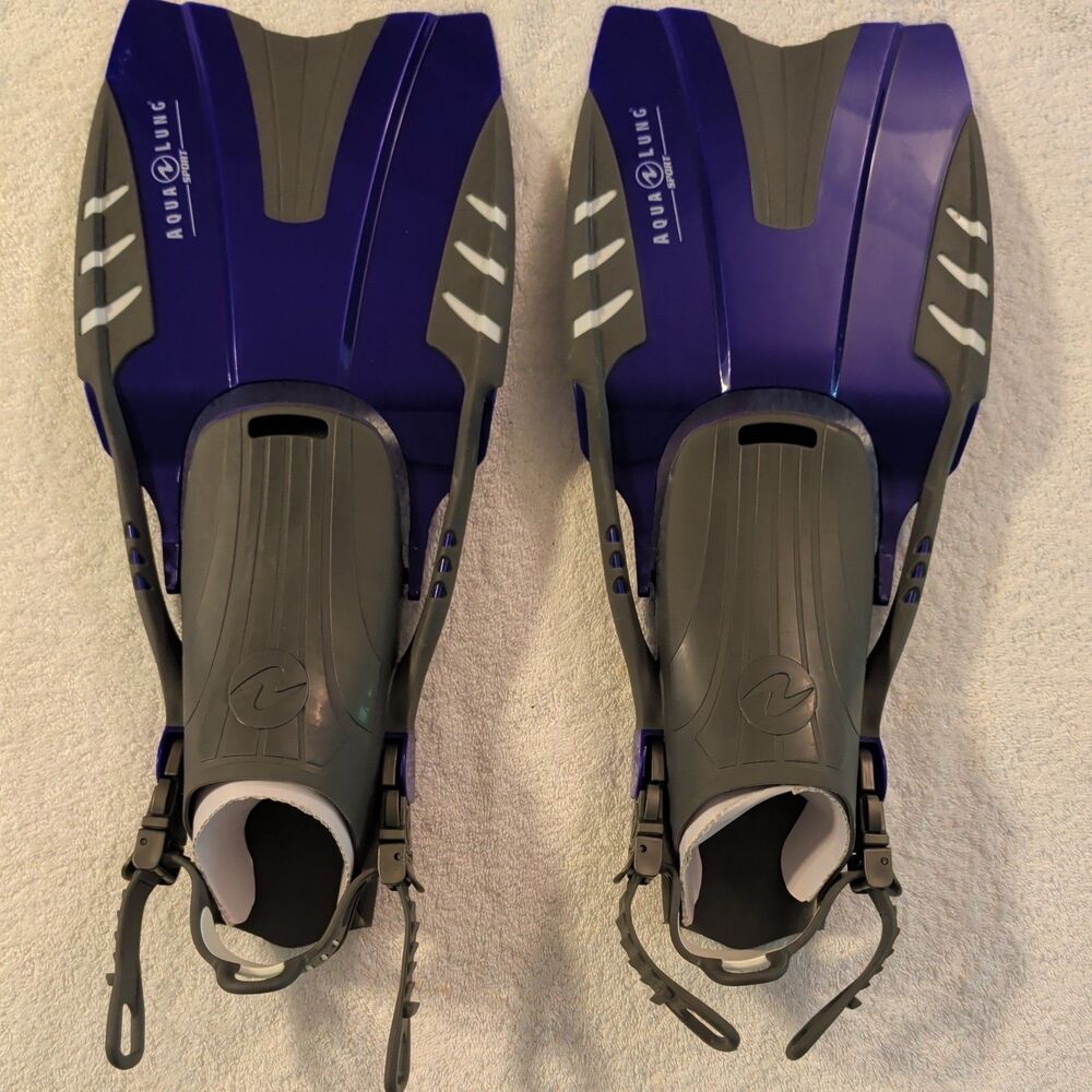 Aqua Lung Sport Fins Grey & Blue  Adjustable S/M